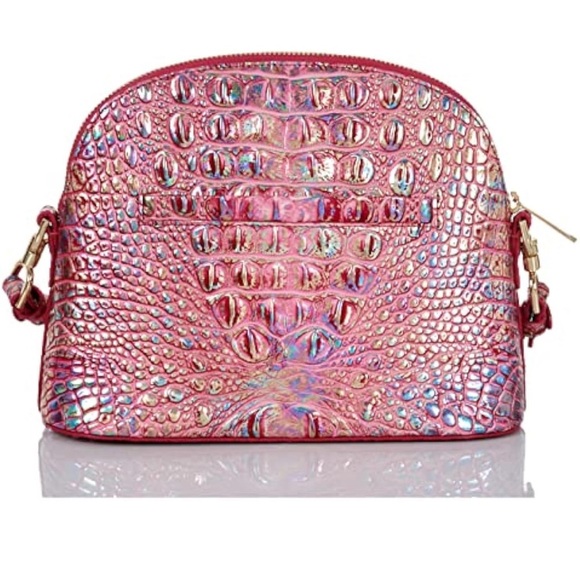 BRAHMIN Melbourne Small Georgina Leather Crossbody Magenta Pink Bag AUTHENTIC - Picture 5 of 14